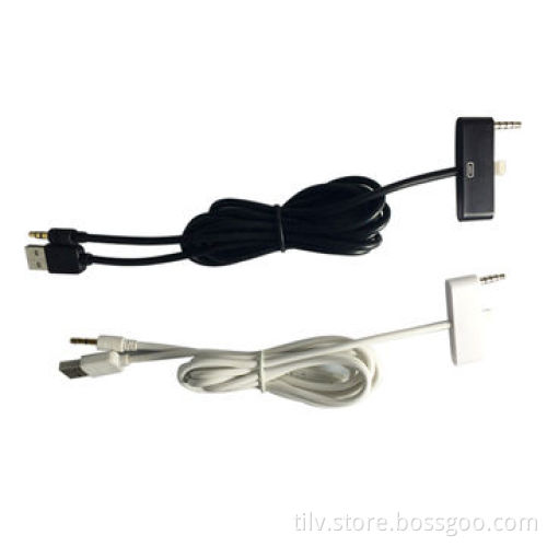 3.5mm car aux audio adapter cable for iPhone 5, supports charger & sync